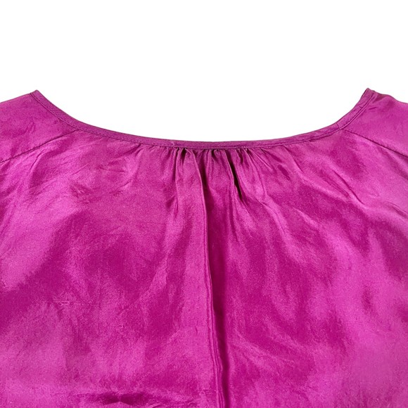 Sundance Blouse Renaissance Embroidered Silk Top Purple Gold Mixed Textures Sz M - Picture 9 of 15